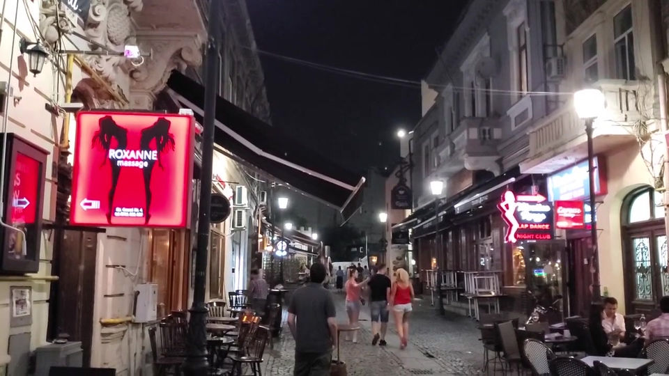 Bucharest Nightlife Old Town After Midnight